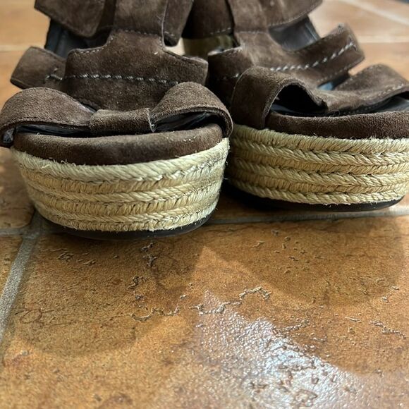 Ugg Tawnie brown suede espadrille wedges size 9 - Picture 5 of 10